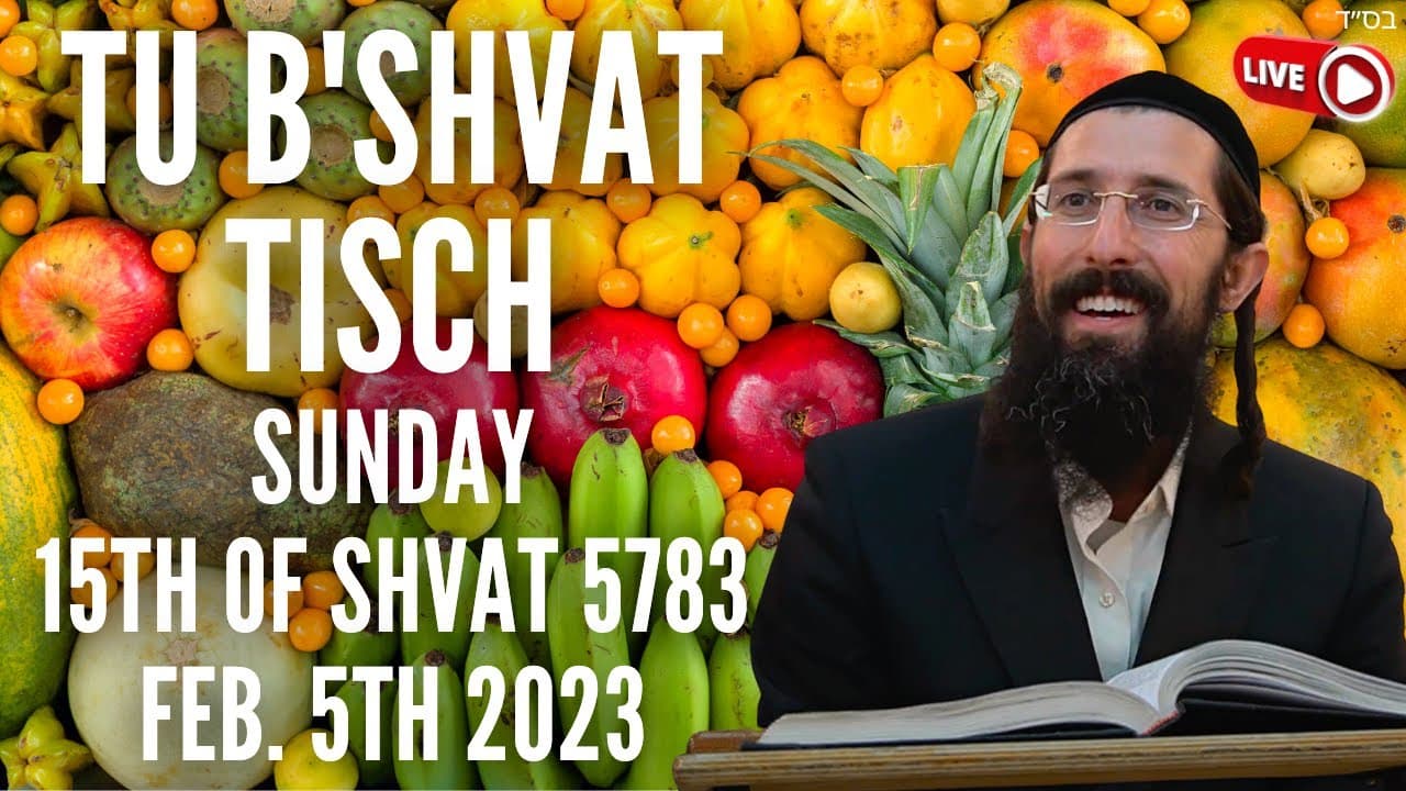 Rav Moshe Chaim's Tu B'Shvat Tisch | Sunday Feb. 5th 2023 / 15th of Shvat 5783